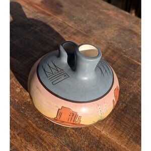 Native American Pottery Vase Hand-Painted & Signed | Vintage | Southwest